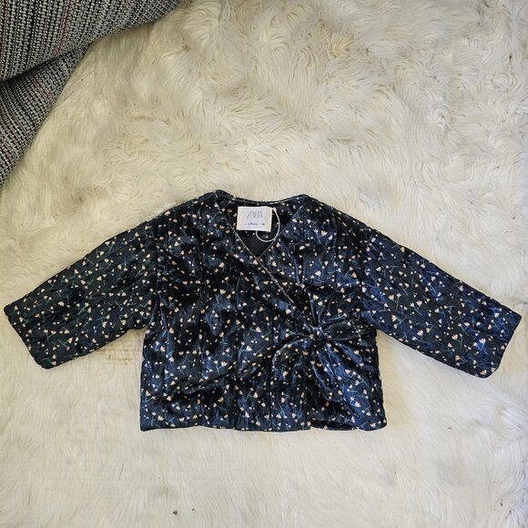 Zara Quilted Floral Jacket – Baby Girl 12-18 Months - Picture 1 of 3